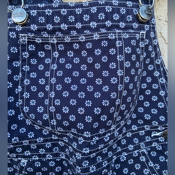 EUC Vintage 90s L.L. Bean Girl’s Daisy Flower Print Shortalls Overalls - Picture 4 of 8